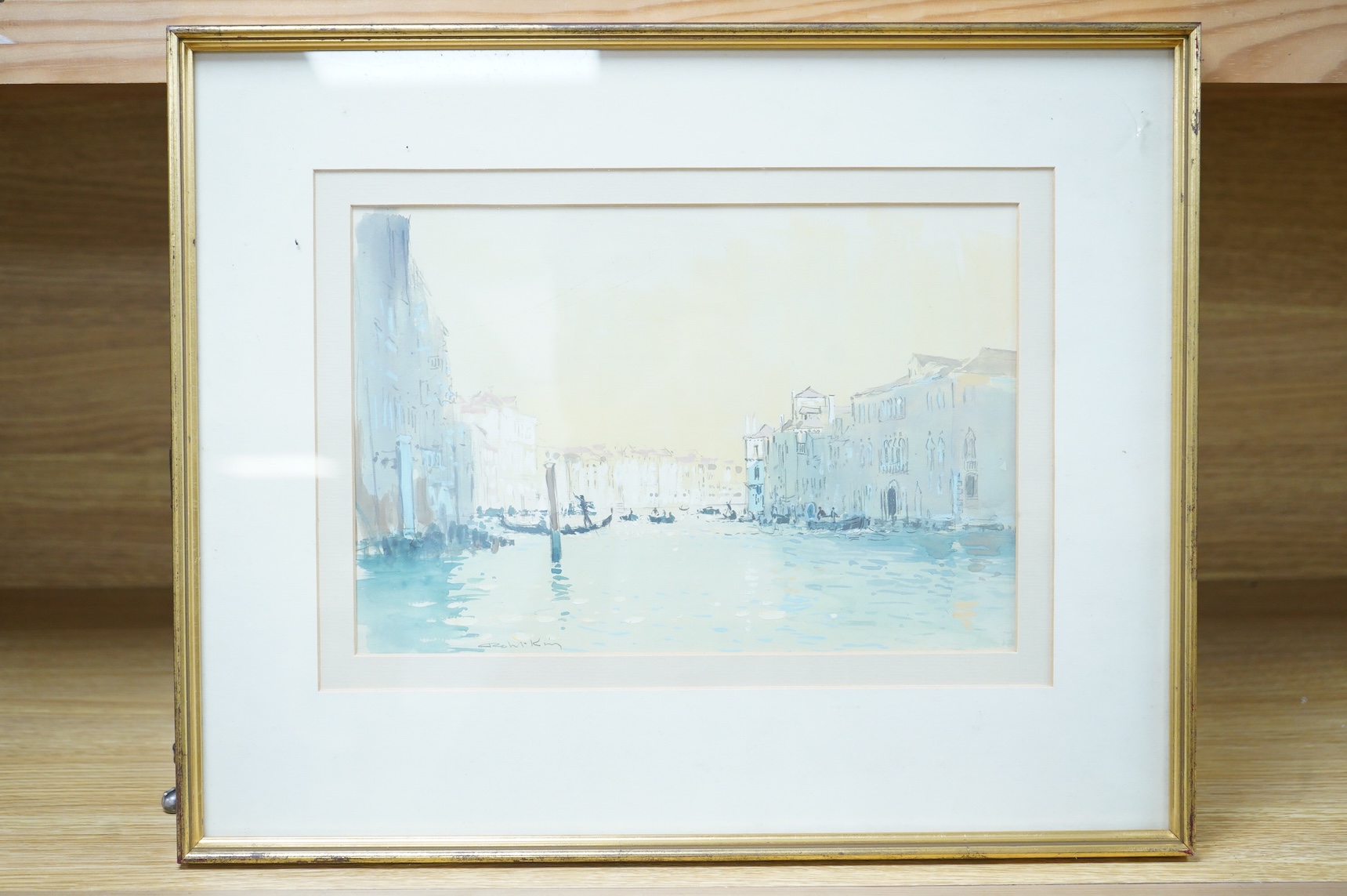 Robert King Rl RSMA (b.1936), Venetian canal, signed, gouache and watercolour, 18 x 27cm